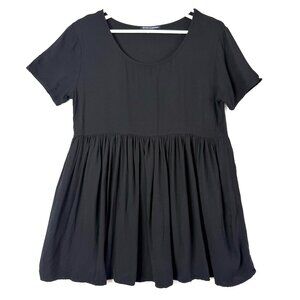 Brandy Melville Nicolette Tiered Flowy Baby Doll Mini Dress Womens OS Black